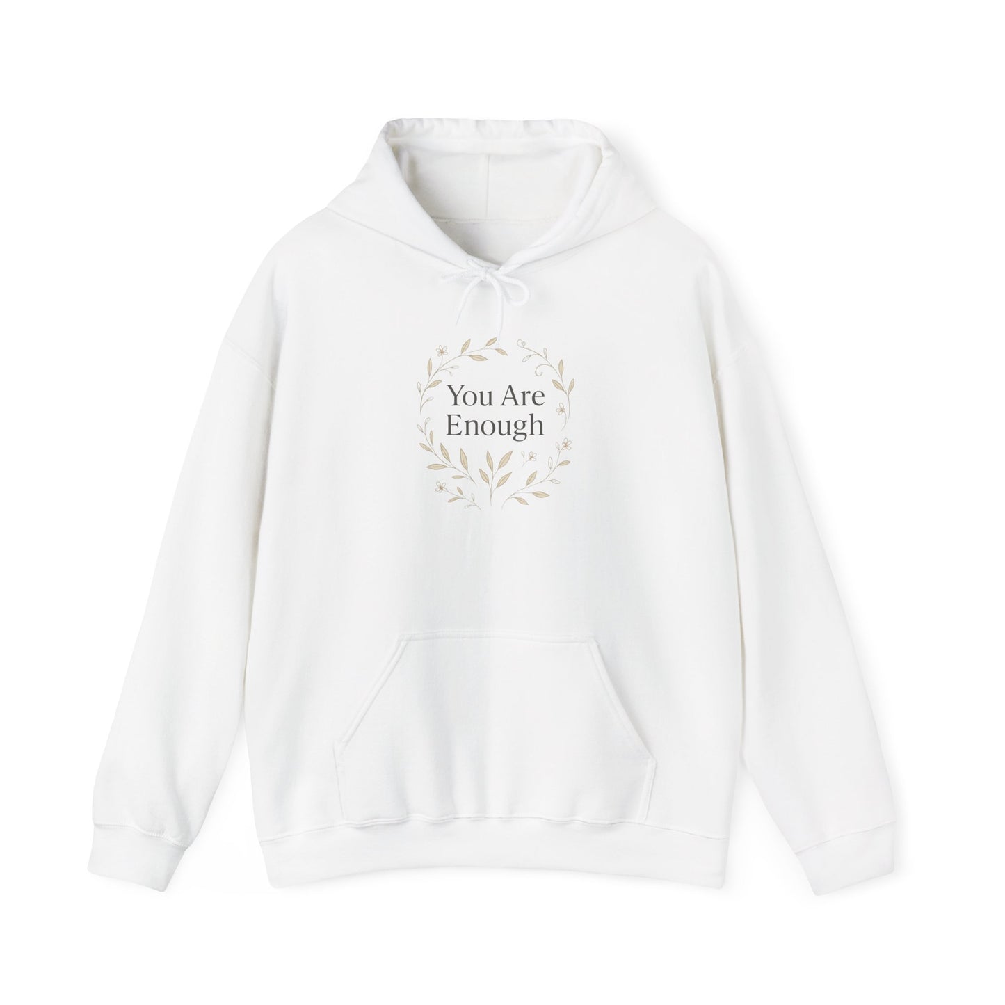 You Are Enough Botanical Hoodie – Minimalist Streetwear - dailyvibewear