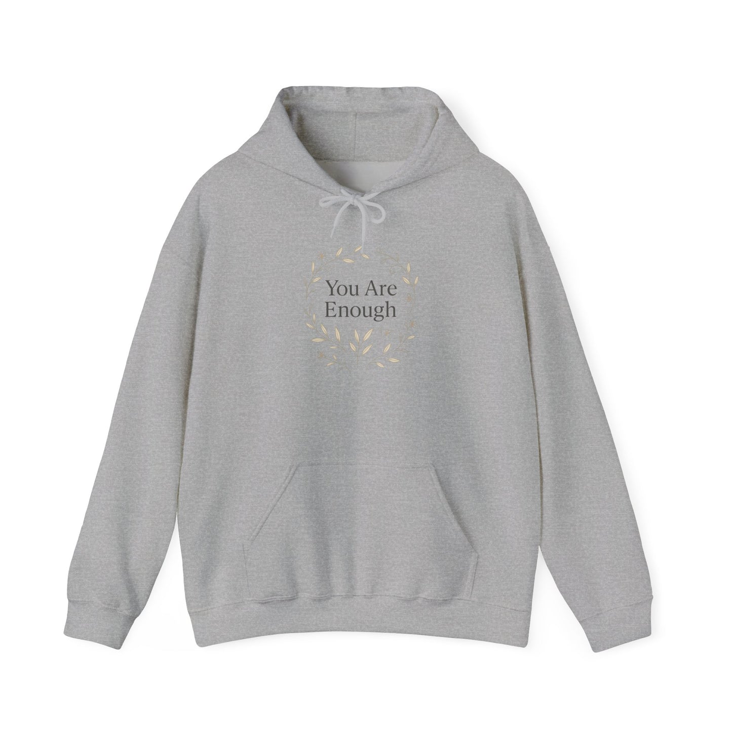 You Are Enough Botanical Hoodie – Minimalist Streetwear - dailyvibewear